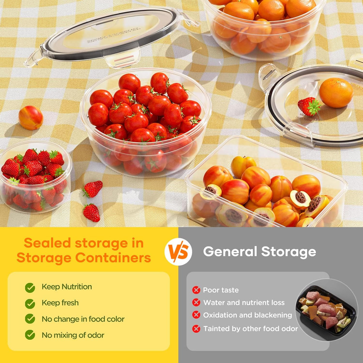 52 PCS Food Storage Containers with Lids Airtight (26 Lids & 26 Containers)