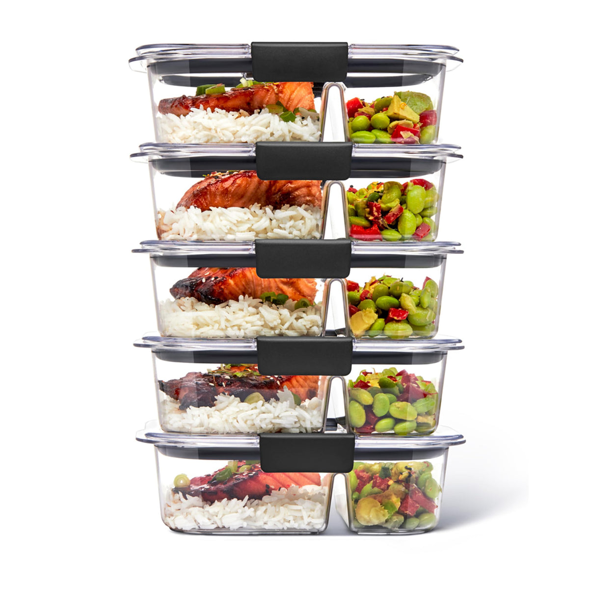 Rubbermaid Brilliance BPA-Free Food Storage Containers, Medium Deep, 4.7 Cup, 2-Pack, Airtight & Leak-Proof, Microwave & Dishwasher Safe