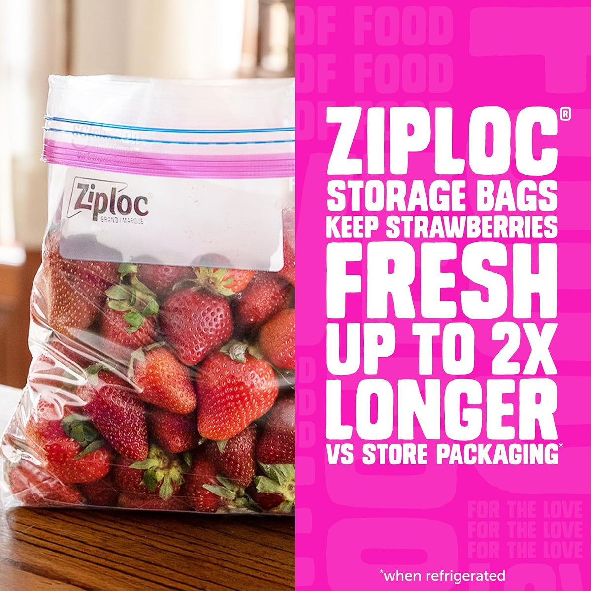 Ziploc Storage Bags, For Food, Sandwich, Organization and More, Smart Zipper Plus Seal, Quart, 80 Count, Clear (665021)