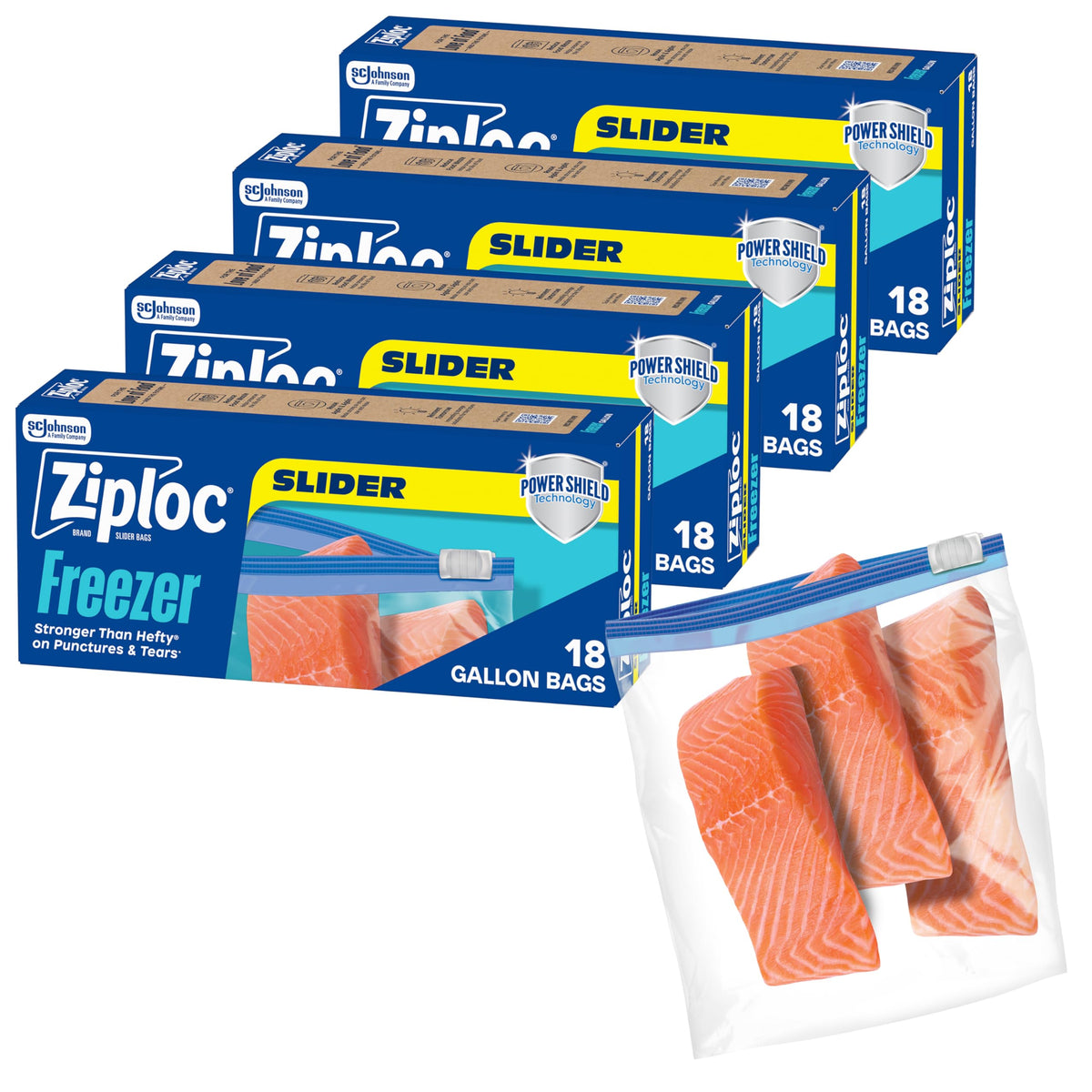 Ziploc Gallon Freezer Slider Bags, Food Storage, 28 Count