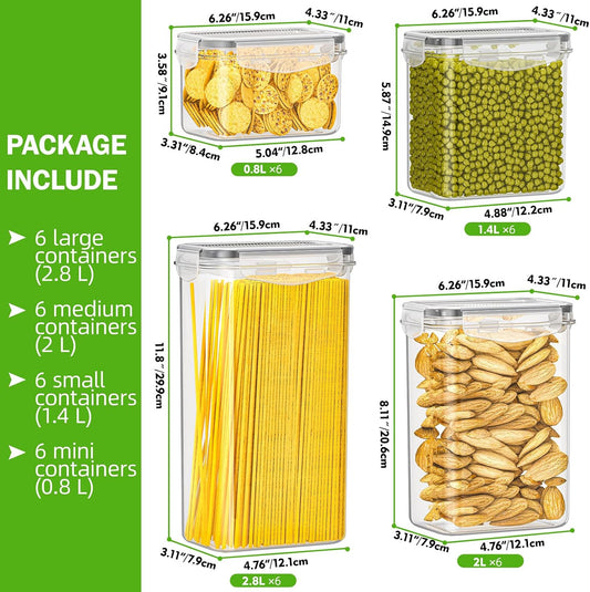 PurKeep 24-Pack Food Storage Containers Airtight