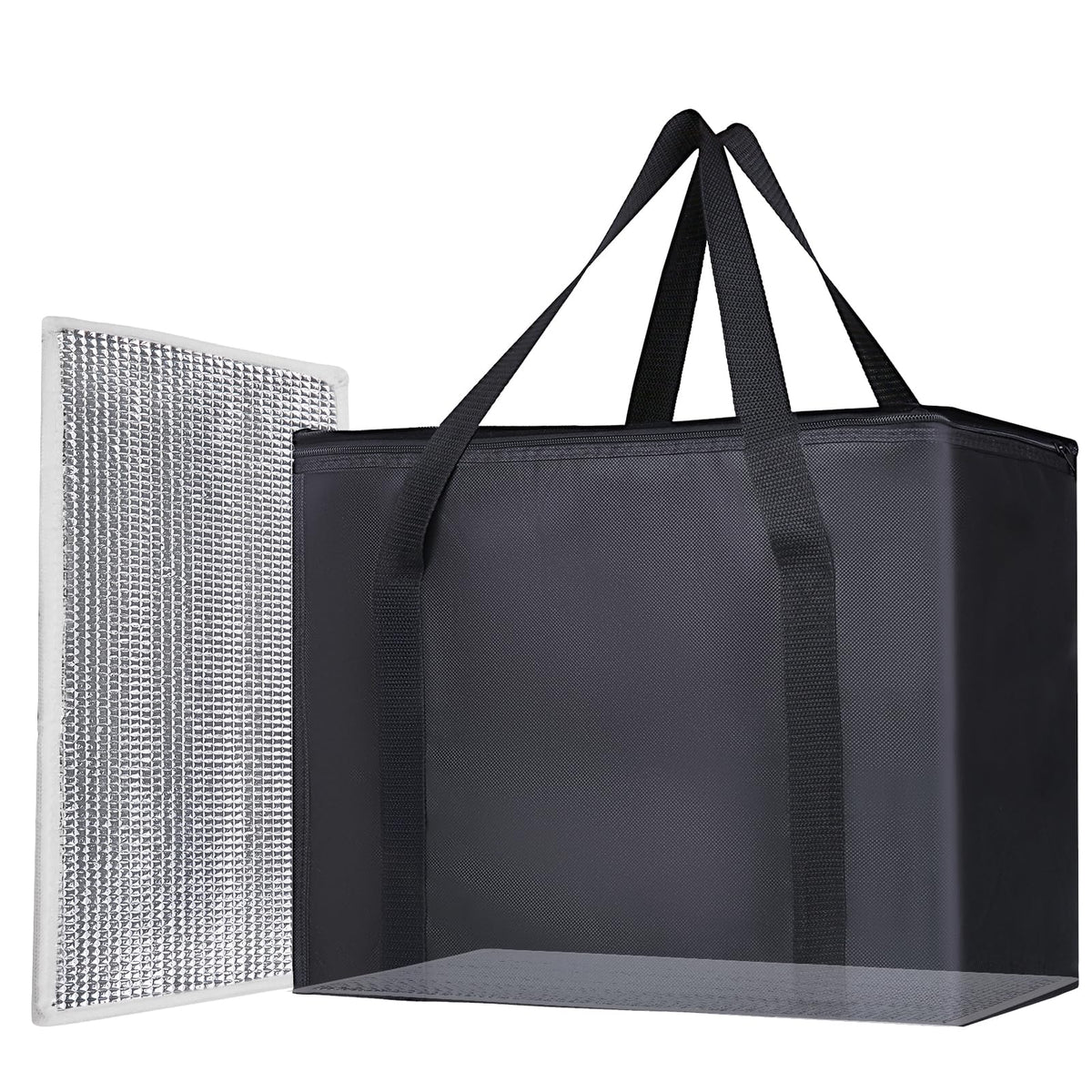 Bodaon Insulated Food Delivery Bag, XXXL Reusable Warming Bag, Black, 1Pk