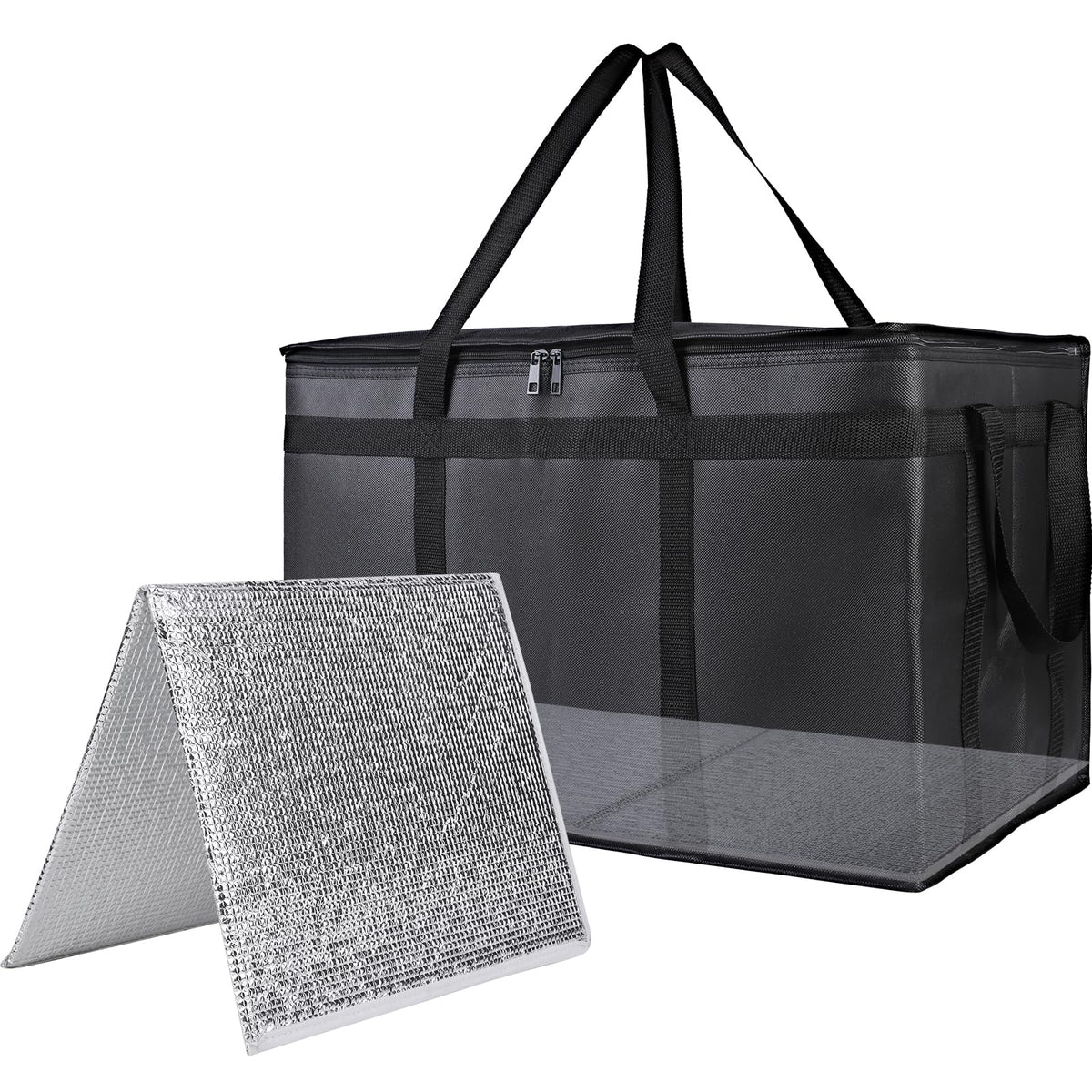 Bodaon Insulated Food Delivery Bag, XXXL Reusable Warming Bag, Black, 1Pk