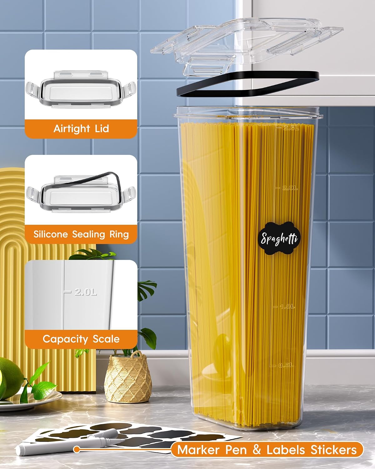 KEMETHY Airtight Food Storage Containers with Lids, 24 PCS, BPA-free