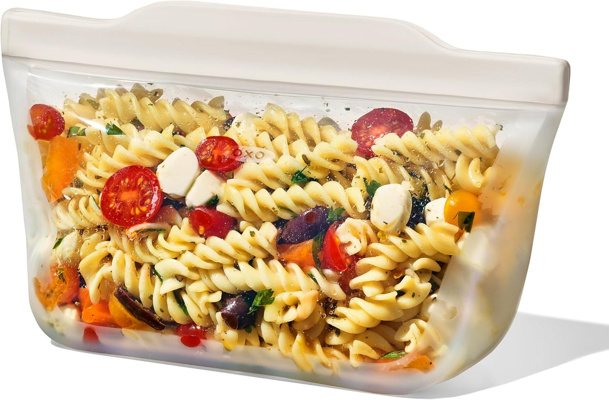 OXO Good Grips Silicone Reusable Bag - Stand-Up Quart (32 oz), Oat