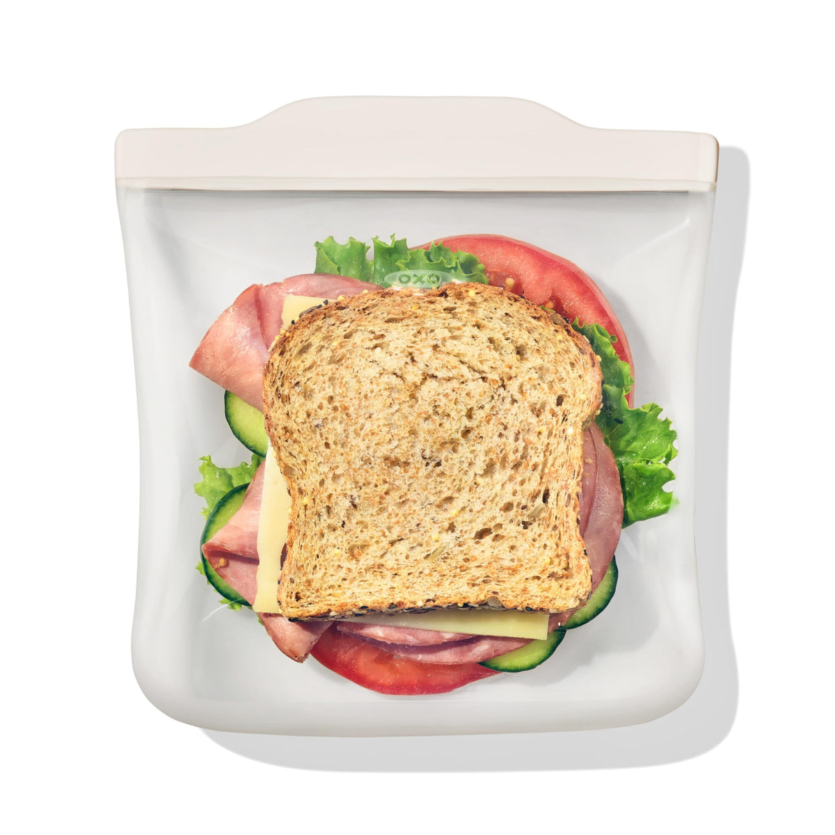 OXO Good Grips Silicone Reusable Bag - Stand-Up Quart (32 oz), Oat