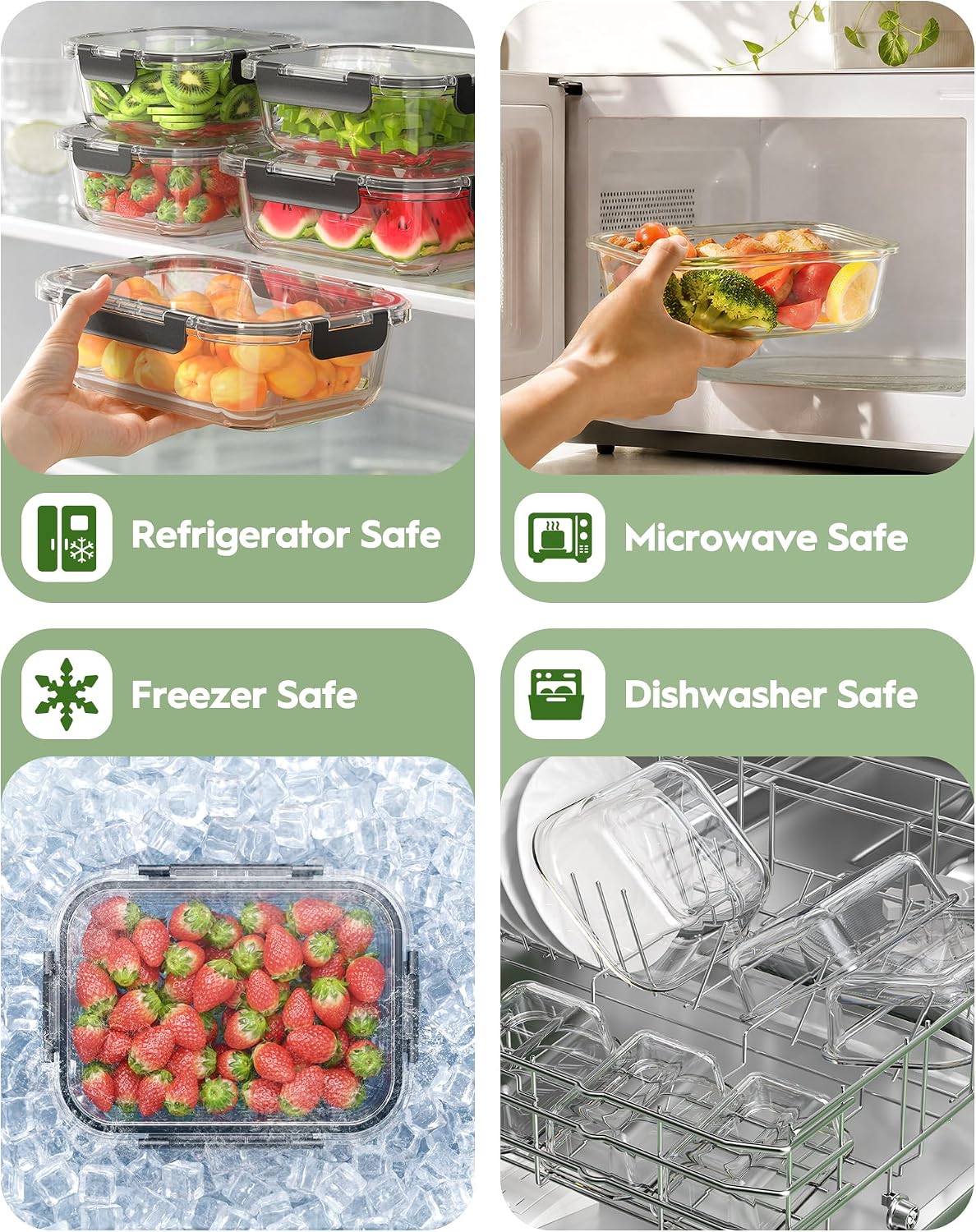 Canfanni 40 Piece Glass Food Storage Containers with Airtight Lids