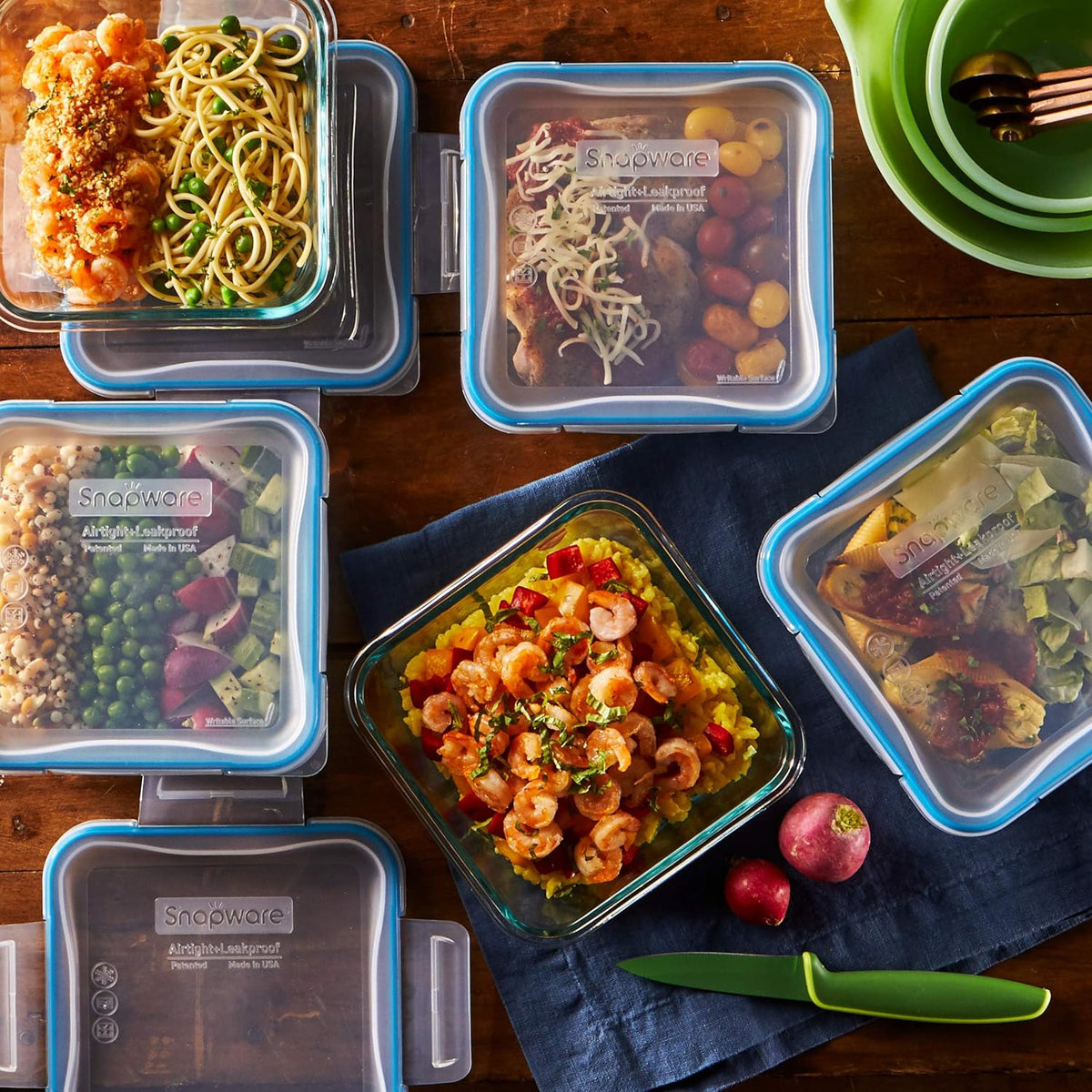 Snapware Glass Total Solutions (5-Pack, 4 Cup) Food Storage Containers Set