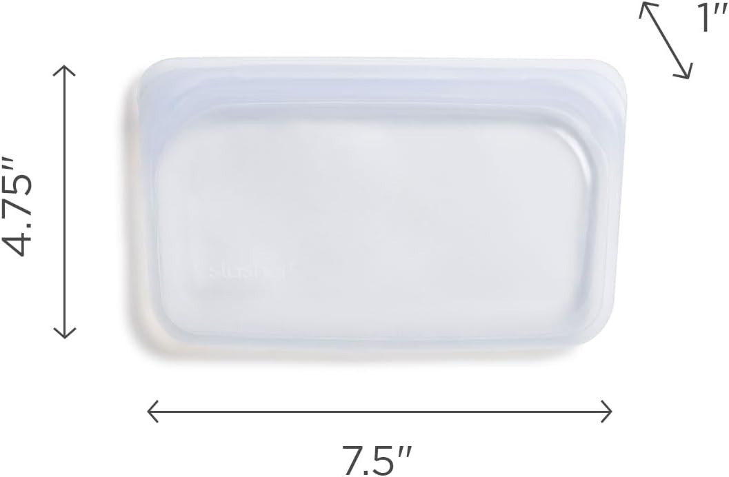 Stasher Premium Reusable Silicone Food Storage Snack Bag, Clear, 12 oz