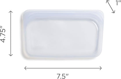 Stasher Premium Reusable Silicone Food Storage Snack Bag, Clear, 12 oz