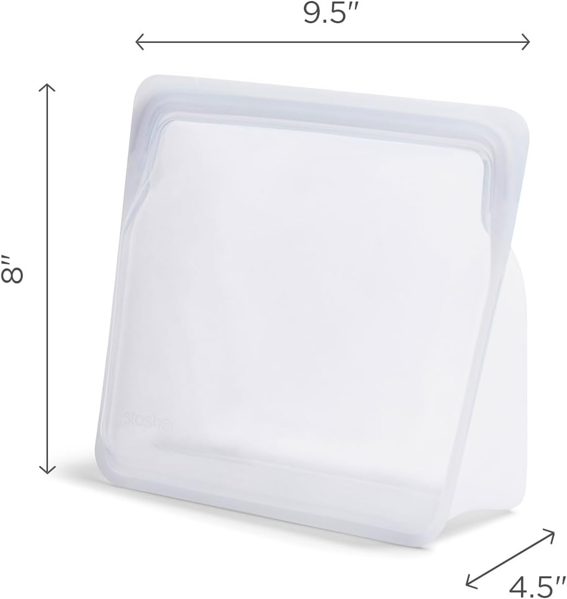 Stasher Premium Reusable Silicone Bag, Stand-Up Mega, Clear, 104 oz