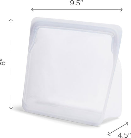 Stasher Premium Reusable Silicone Bag, Stand-Up Mega, Clear, 104 oz