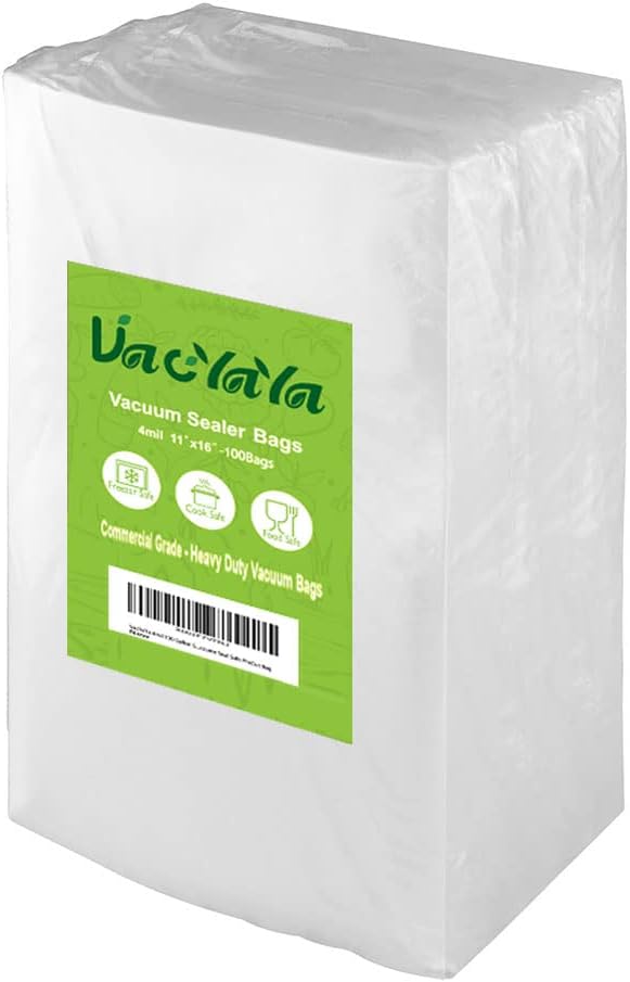 Gallon 4mil 11"x16"Vacuum Sealer Bags 100ct for Food Storage