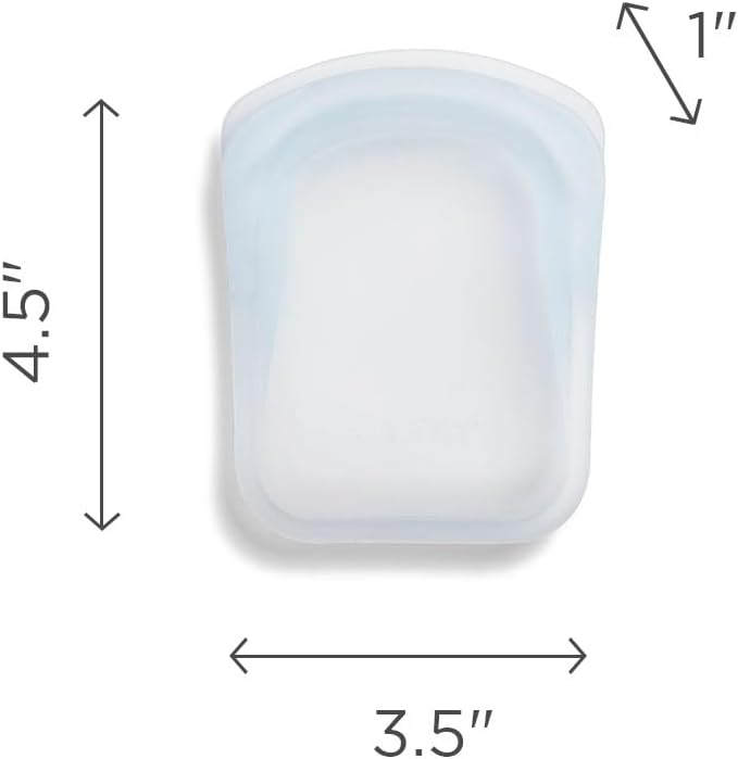 Stasher Premium Reusable Silicone Pocket Bags, 2-Pack, Clear and Aqua, 4 oz
