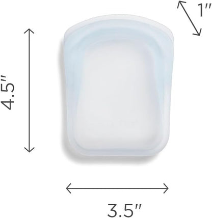 Stasher Premium Reusable Silicone Pocket Bags, 2-Pack, Clear and Aqua, 4 oz