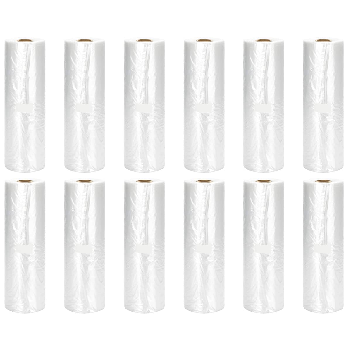 Immuson Food Storage Bag, 12 x 20 Plastic Produce Bag on a Roll Fruits, Vegetable, Bread, Food Storage Clear Bag (4 Rolls-1400 Bags)