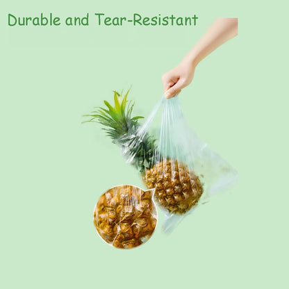 Food Storage Bags 10" x 14" 1 Gallon Clear Plastic Bag Roll Food-grade Plastic Produce Bag roll for lunches, Freezer & Oven-Safe PE bags for Kitchen Use, Fruits, Meat, Sandwich Bags 420/Roll