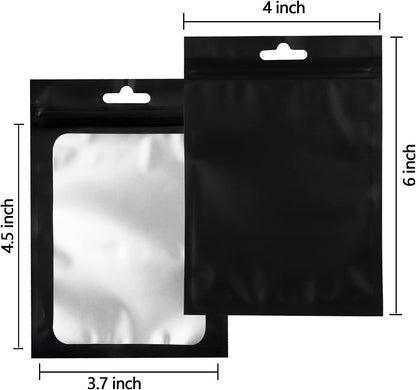 Gwybkq Resealable Bags for Food Storage 350 Pieces (4×6Inch Black)