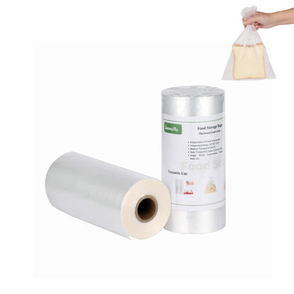 Food Storage Bags 10" x 14" 1 Gallon Clear Plastic Bag Roll Food-grade Plastic Produce Bag roll for lunches, Freezer & Oven-Safe PE bags for Kitchen Use, Fruits, Meat, Sandwich Bags 420/Roll