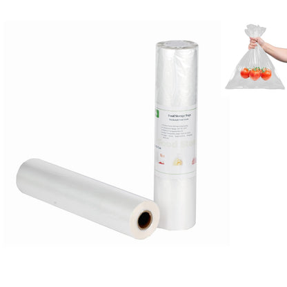 Food Storage Bags 10" x 14" 1 Gallon Clear Plastic Bag Roll Food-grade Plastic Produce Bag roll for lunches, Freezer & Oven-Safe PE bags for Kitchen Use, Fruits, Meat, Sandwich Bags 420/Roll