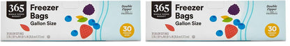365 by Whole Foods Market, Gallon Size Freezer Bags, Double Zipper, 30 Count