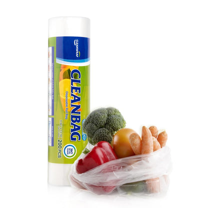 CLEANWRAP Food Storage Roll Bags, Produce Bags, 6.69 x 9.84 in, 200 Count