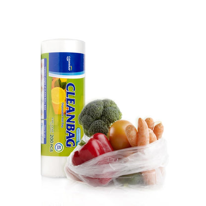 CLEANWRAP Food Storage Roll Bags, Produce Bags, 6.69 x 9.84 in, 200 Count