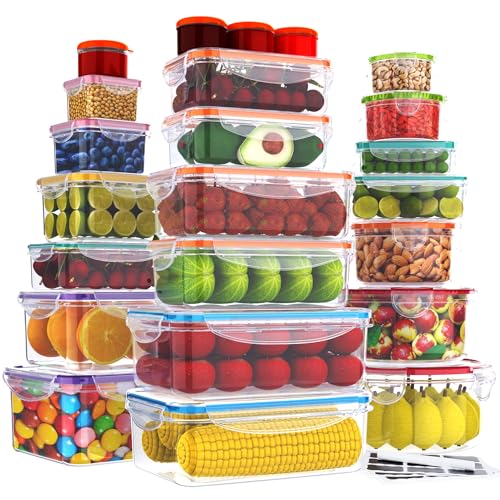 56 PCS Food Storage Containers with Lids Airtight (28 Boxes - 28 Lids)