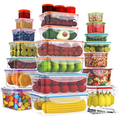 56 PCS Food Storage Containers with Lids Airtight (28 Boxes - 28 Lids)