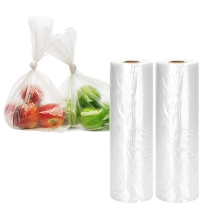 RyhamPaper Food Storage Bags, 1 Roll 16 x 20 Plastic Produce Bag on a Roll Fruits, Vegetable, Bread, Food Storage Clear Bags, 350 Bags