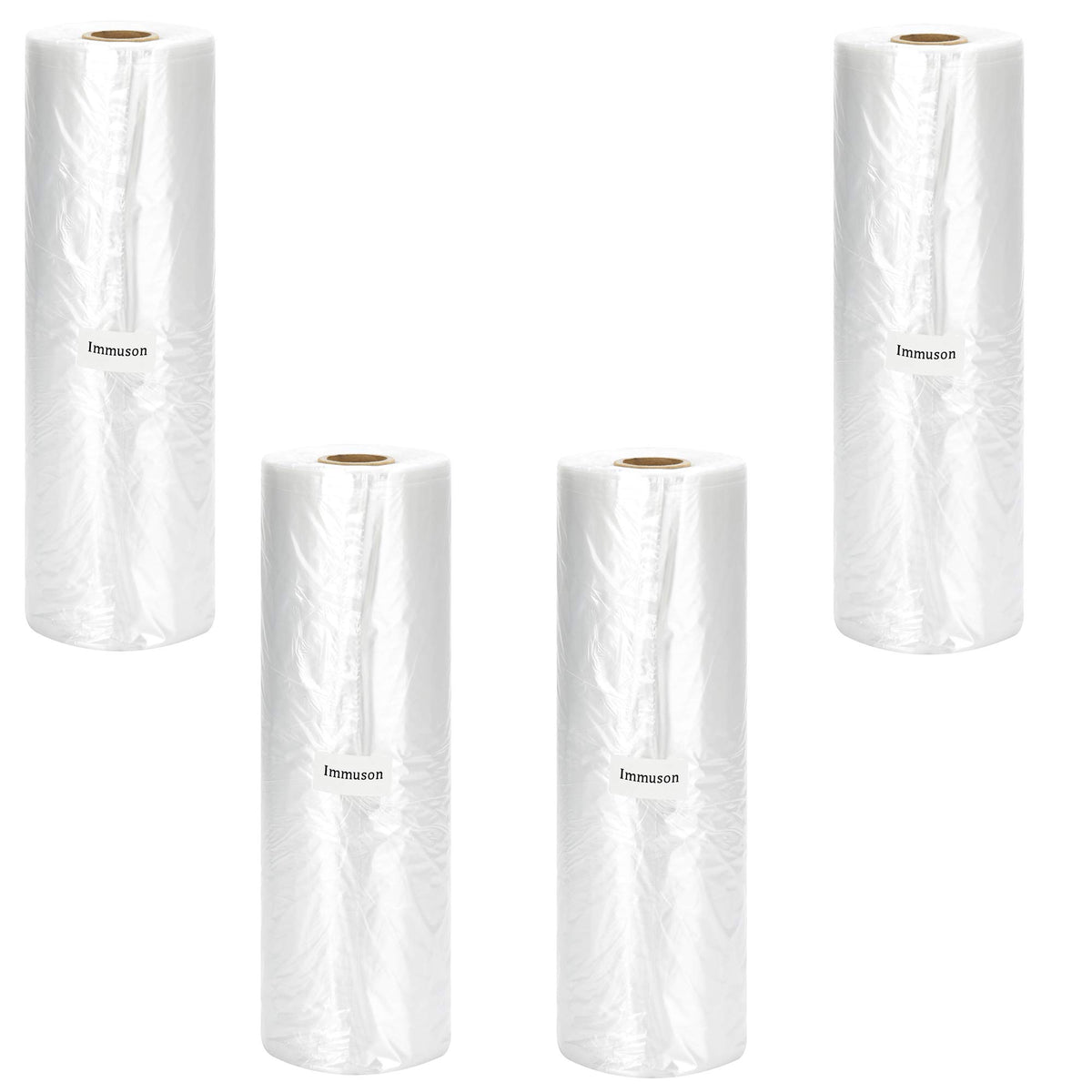 Immuson Food Storage Bag, 12 x 20 Plastic Produce Bag on a Roll Fruits, Vegetable, Bread, Food Storage Clear Bag (4 Rolls-1400 Bags)