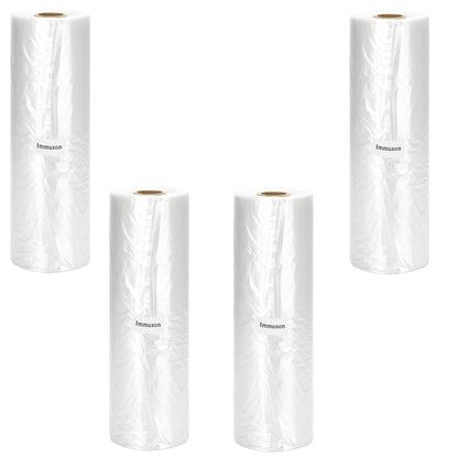 Immuson Food Storage Bag, 12 x 20 Plastic Produce Bag on a Roll Fruits, Vegetable, Bread, Food Storage Clear Bag (4 Rolls-1400 Bags)