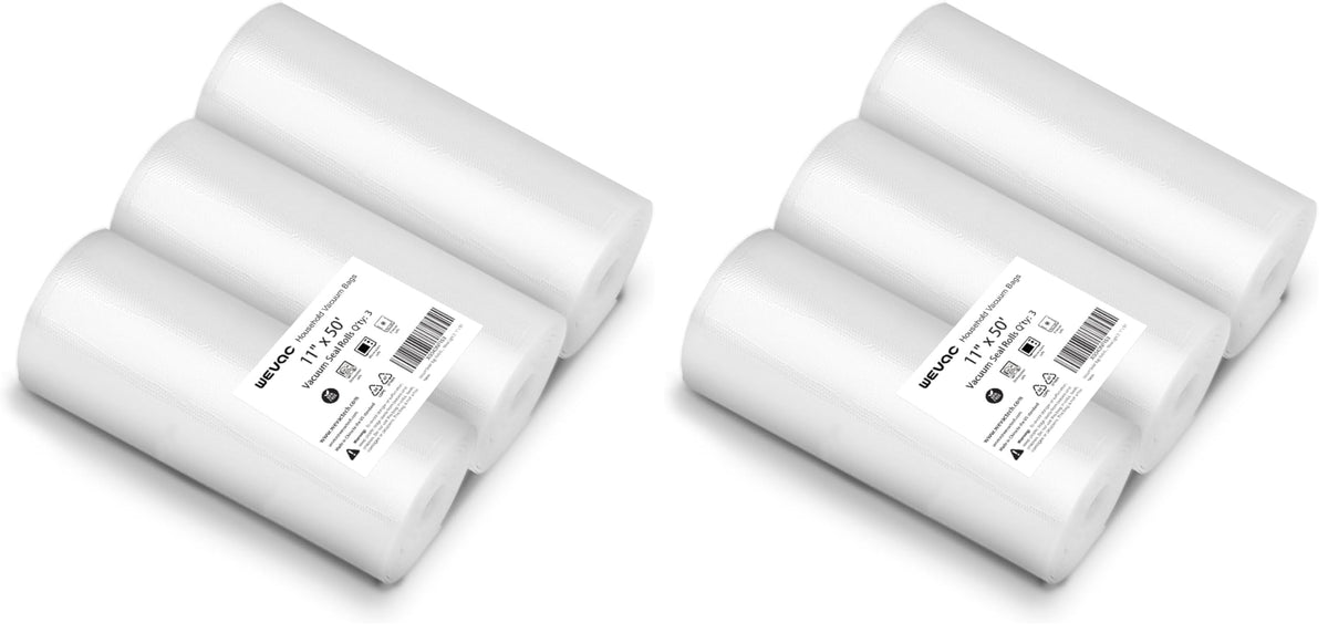 Wevac Vacuum Sealer Bags for Food 8x50 3 rolls, Food Saver Suction Channel