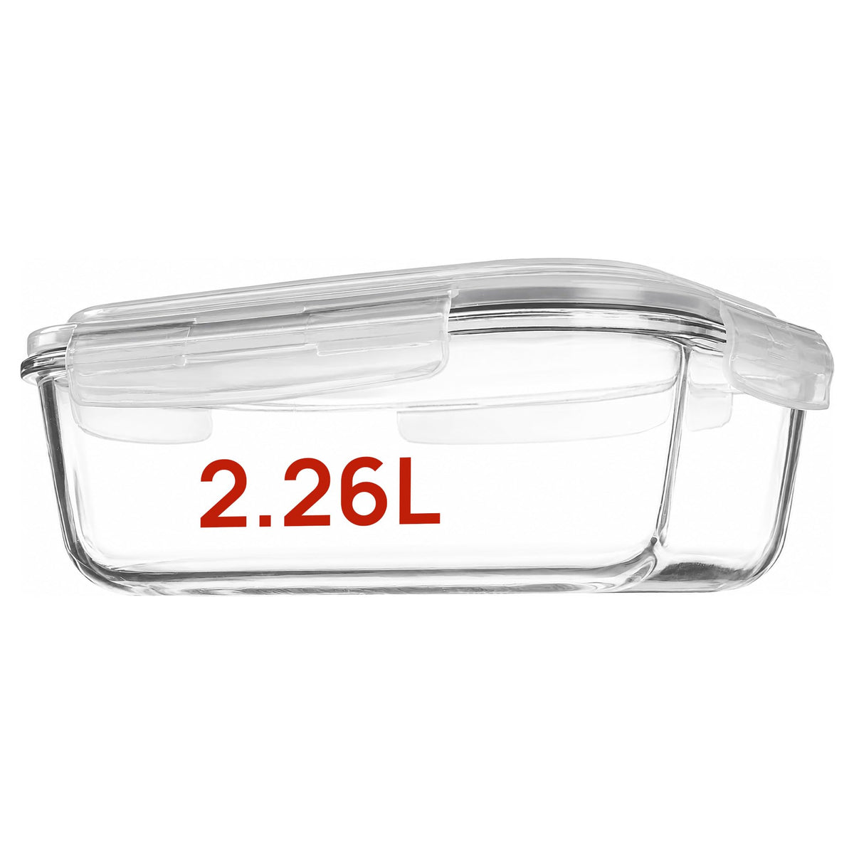 Vtopmart 2Pack 1860ml/63oz Large Glass Storage Containers With Lids, Grey