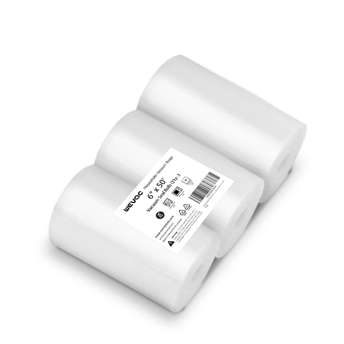 Wevac Vacuum Sealer Bags for Food 8x50 3 rolls, Food Saver Suction Channel