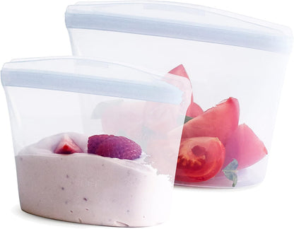 Stasher Premium Reusable Silicone Food Storage Bags, 3-Pack, Clear