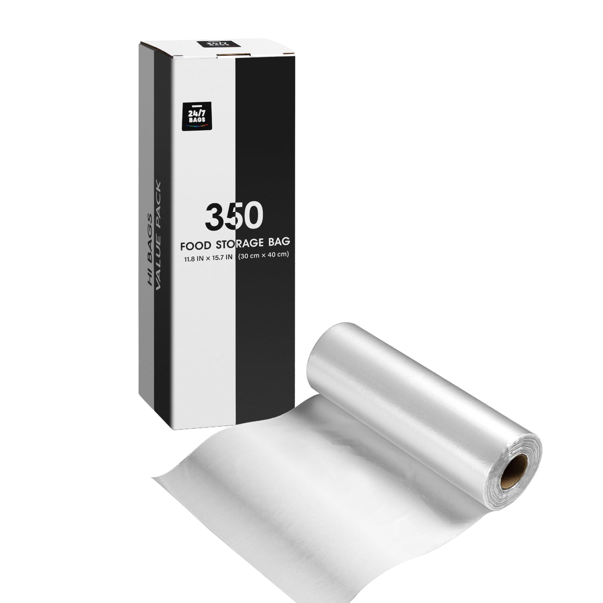 14"x18" 2 Gallon Plastic Produce Bags on a Roll- 350 Bags, Clear Grocery & Bread Bags, Food Contact Safe (X-Large)
