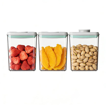 Airtight Food Storage Containers Set with One-Touch Lid, 2-Pack (2.8 QT / 2.65 L) Stackable PET, Best for Cereal, Flour, Rice & Baking Organizers.