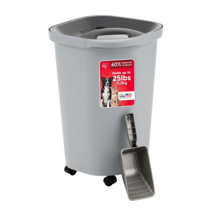IRIS USA Dog Food Storage Container, Up to 54 lbs, Black, Made in USA