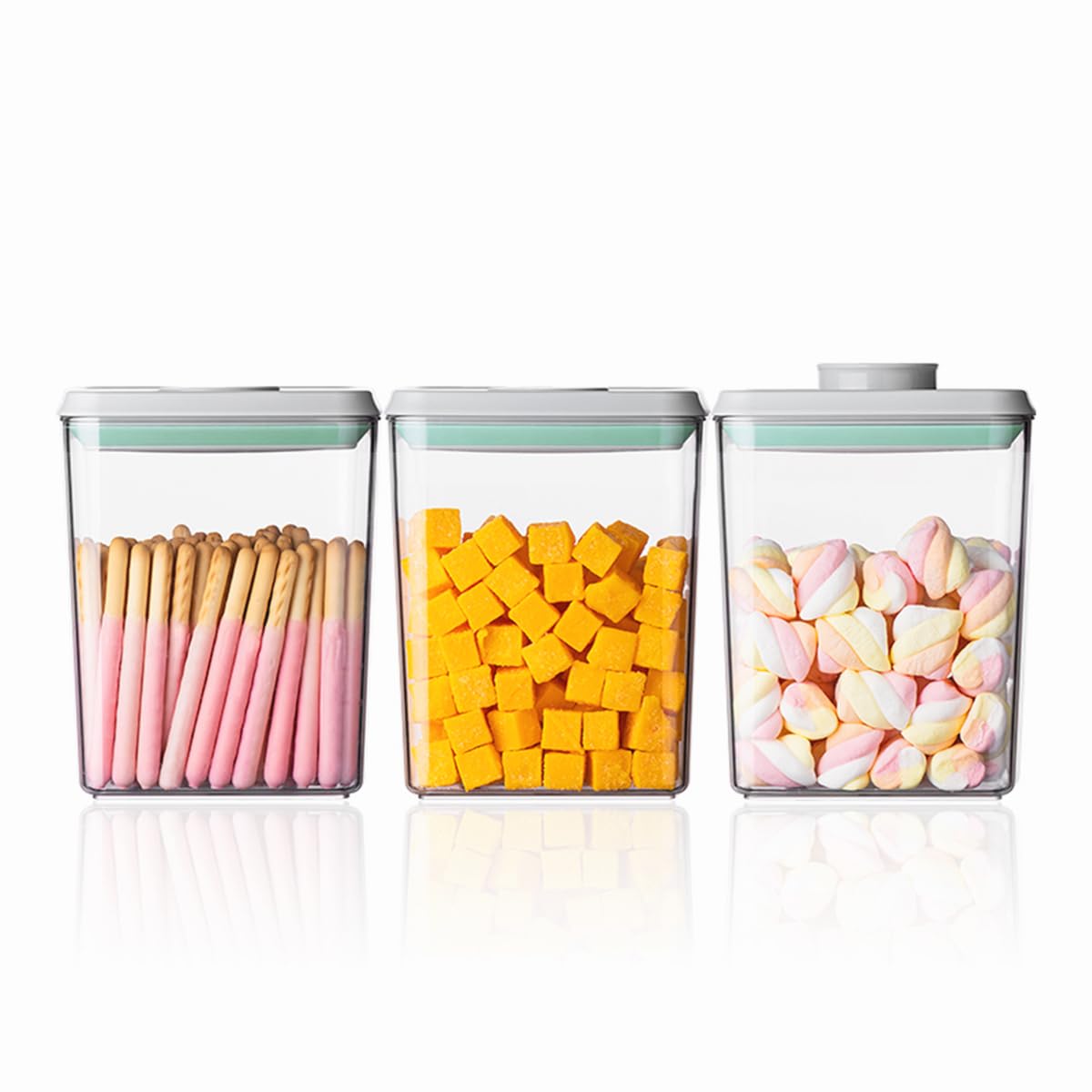 Ankou Airtight Food Storage Container Sets with Lids 6Pcs Pop Containers for Kitchen Pantry Organization BPA-Free Stackable Kitchen Storage Containers for Cereal Flour Sugar (0.5, 1.2, 1.8qt)*2