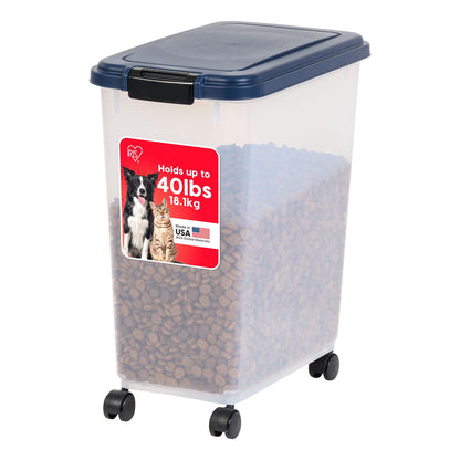 IRIS USA Dog Food Storage Container, Up to 54 lbs, Black, Made in USA