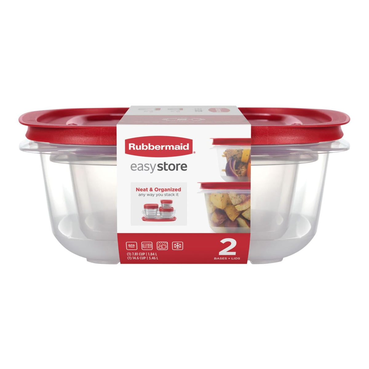 Rubbermaid EasyStore Containers, 44-Piece Set, Food Storage Containers with Lids
