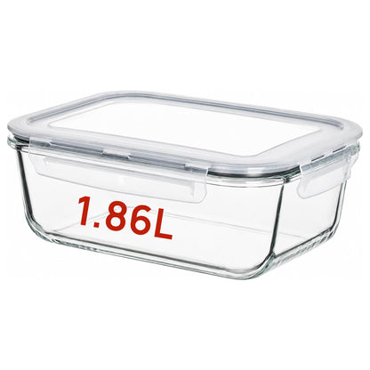 Vtopmart 2Pack 1860ml/63oz Large Glass Storage Containers With Lids, Grey