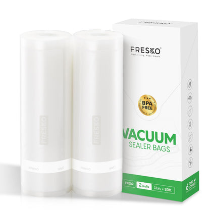 FRESKO 8"x20' Vacuum Sealer Bags for Food, 2 Rolls