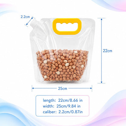 5pcs Airtight Grain Storage Bags with Handle,Food Storage Bags,Reusable Rice Food Sealed Container,Moisture-Proof Dry Goods Sealing Stand-Up Leak Proof