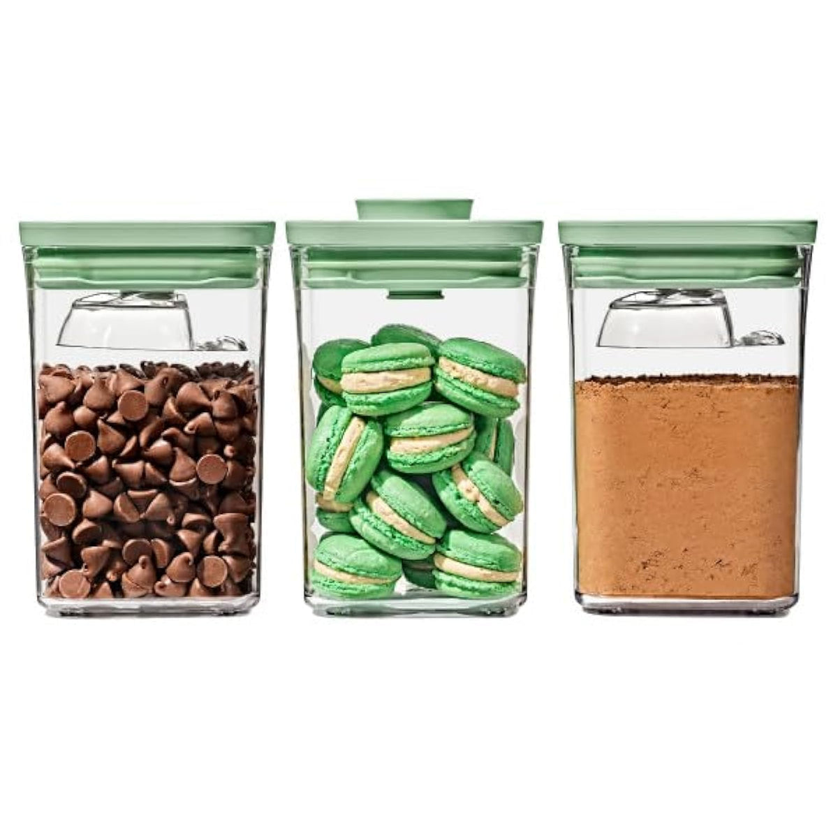 OXO Good Grips POP Small Square Airtight Food Storage Containers, 3-Piece