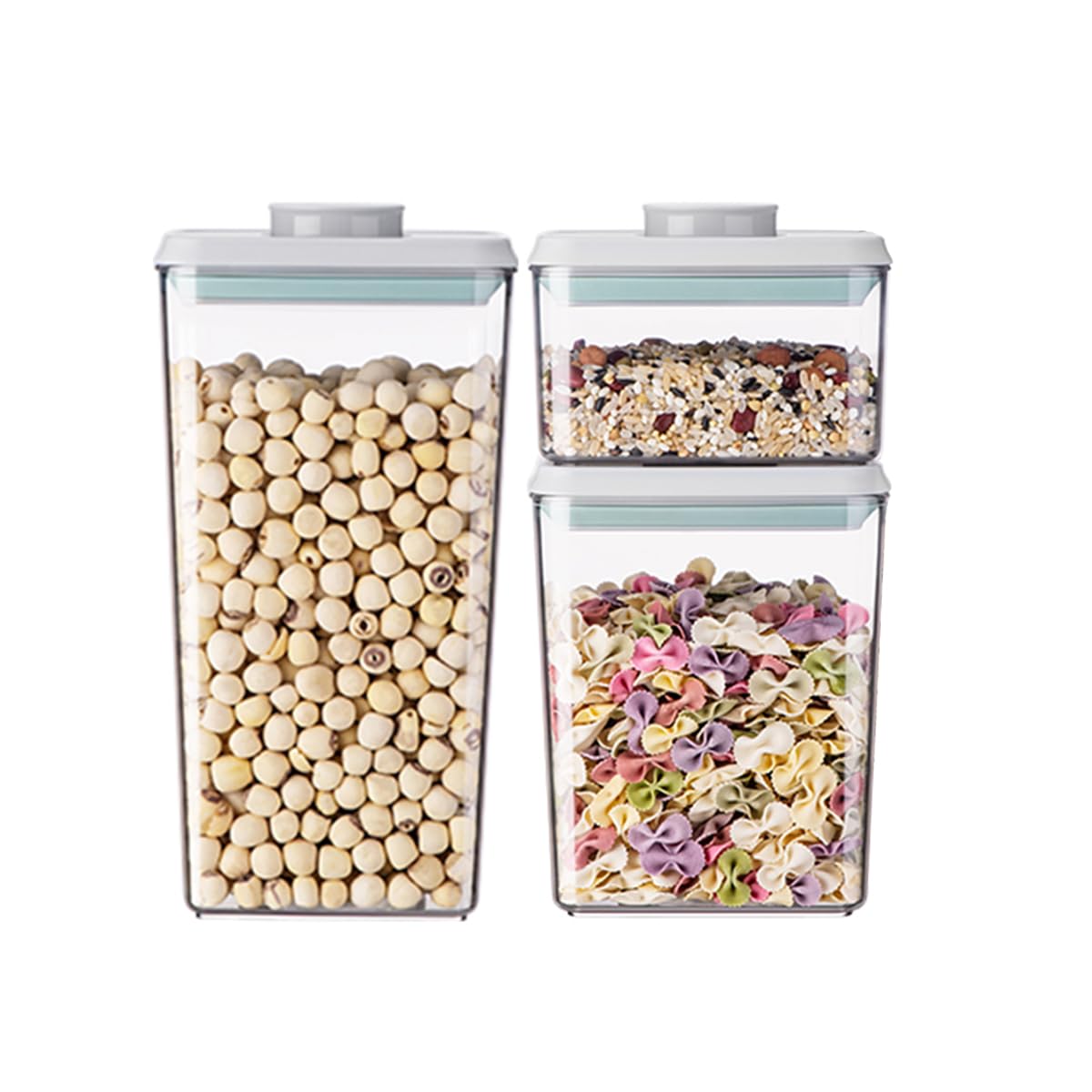 Ankou Airtight Food Storage Container Sets with Lids 6Pcs Pop Containers for Kitchen Pantry Organization BPA-Free Stackable Kitchen Storage Containers for Cereal Flour Sugar (0.5, 1.2, 1.8qt)*2