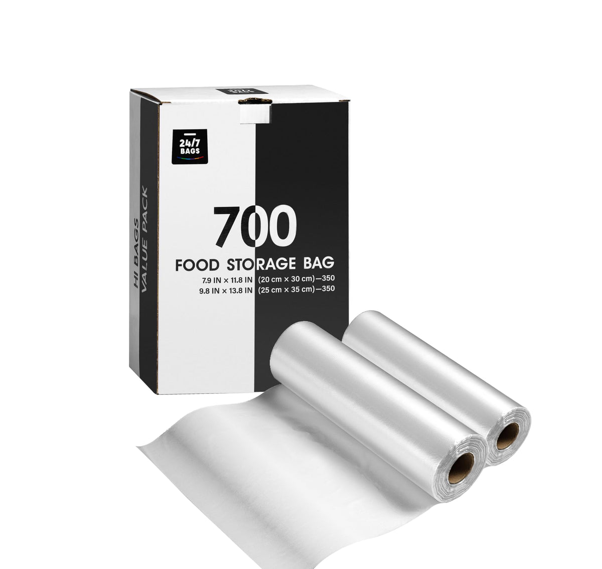 14"x18" 2 Gallon Plastic Produce Bags on a Roll- 350 Bags, Clear Grocery & Bread Bags, Food Contact Safe (X-Large)