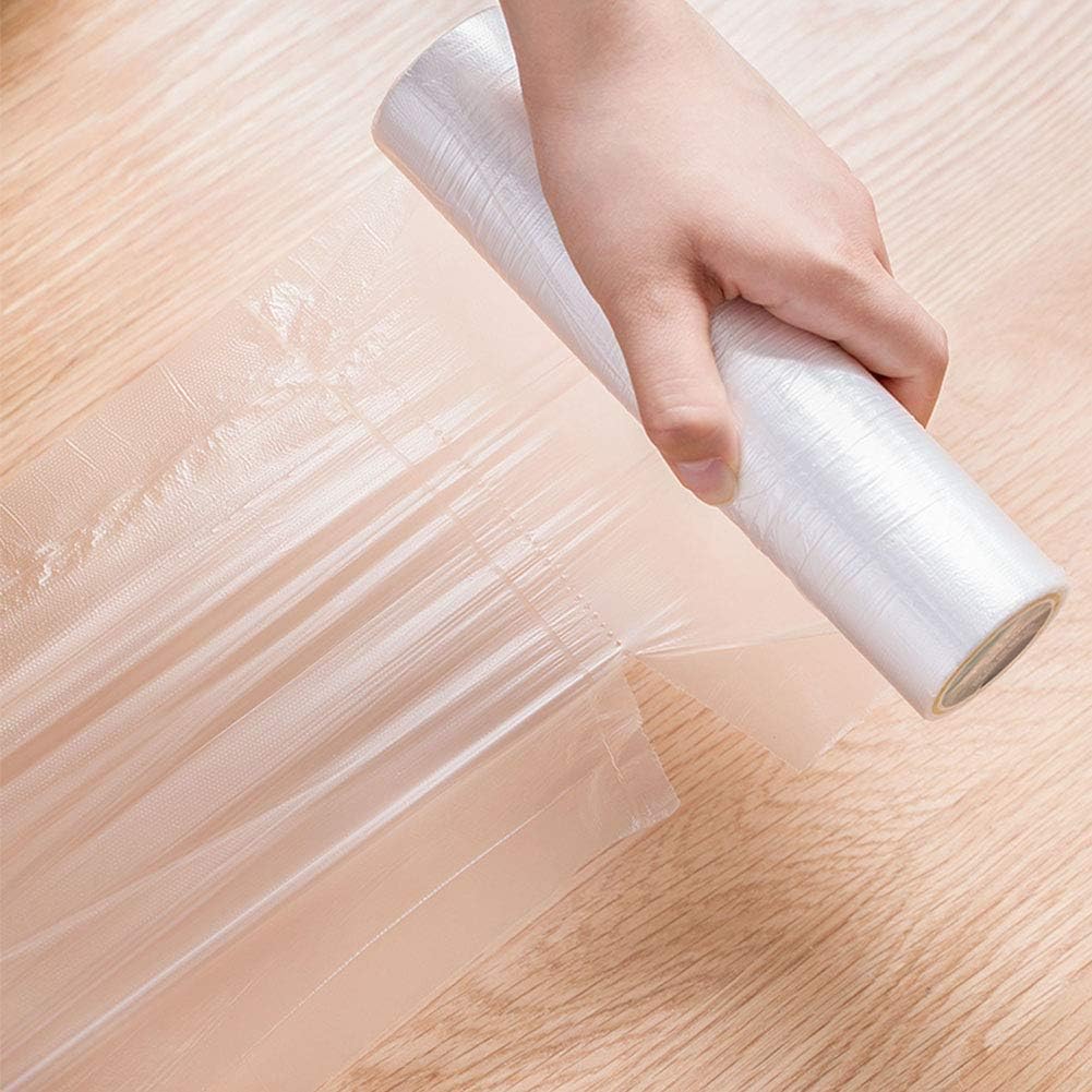 BESTEASY Food Storage Bags, 16" X 20" Clear Plastic Produce Bags on a Roll, Durable Plastic Bags for Bread Fruits Vegetable 350 Bags/Roll (1 Roll)