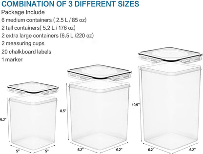 VERONES Large Tall Airtight Food Storage Containers, 10 PACK Containers Set